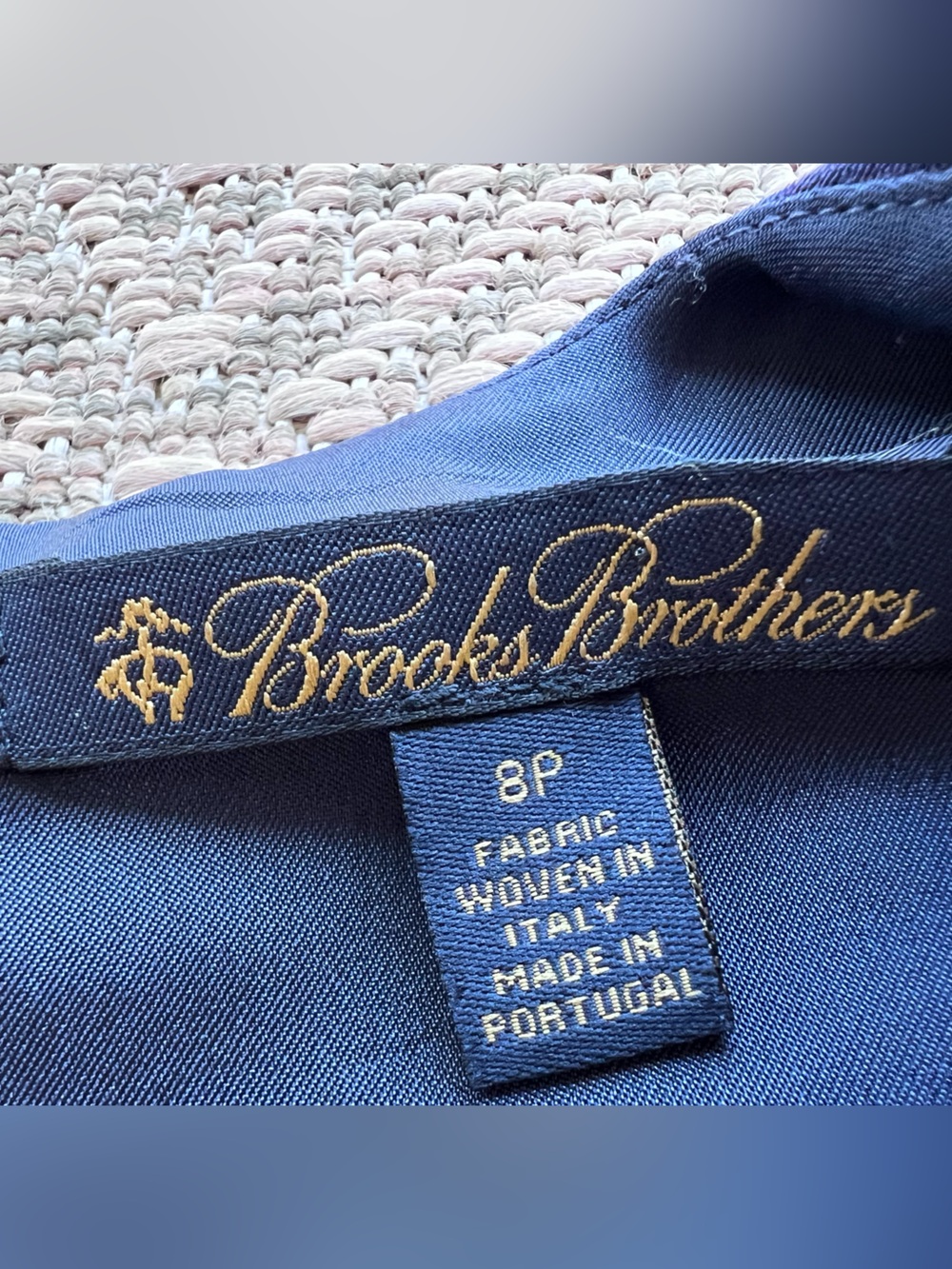 Brooks Brothers Dress 8P Navy Bonotto Italian Fabric Sheath Career Made Portugal - Picture 3 of 10